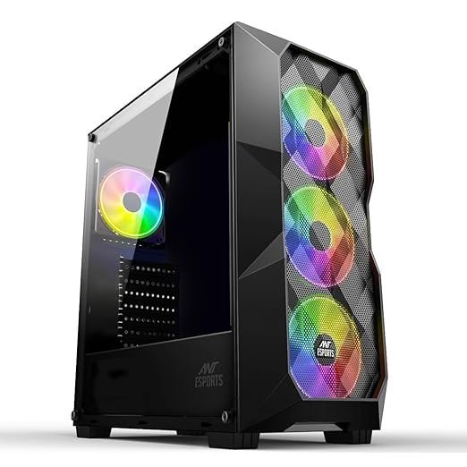 Ant Esports ICE-300 Mesh Mid-Tower Gaming Cabinet (Black)
